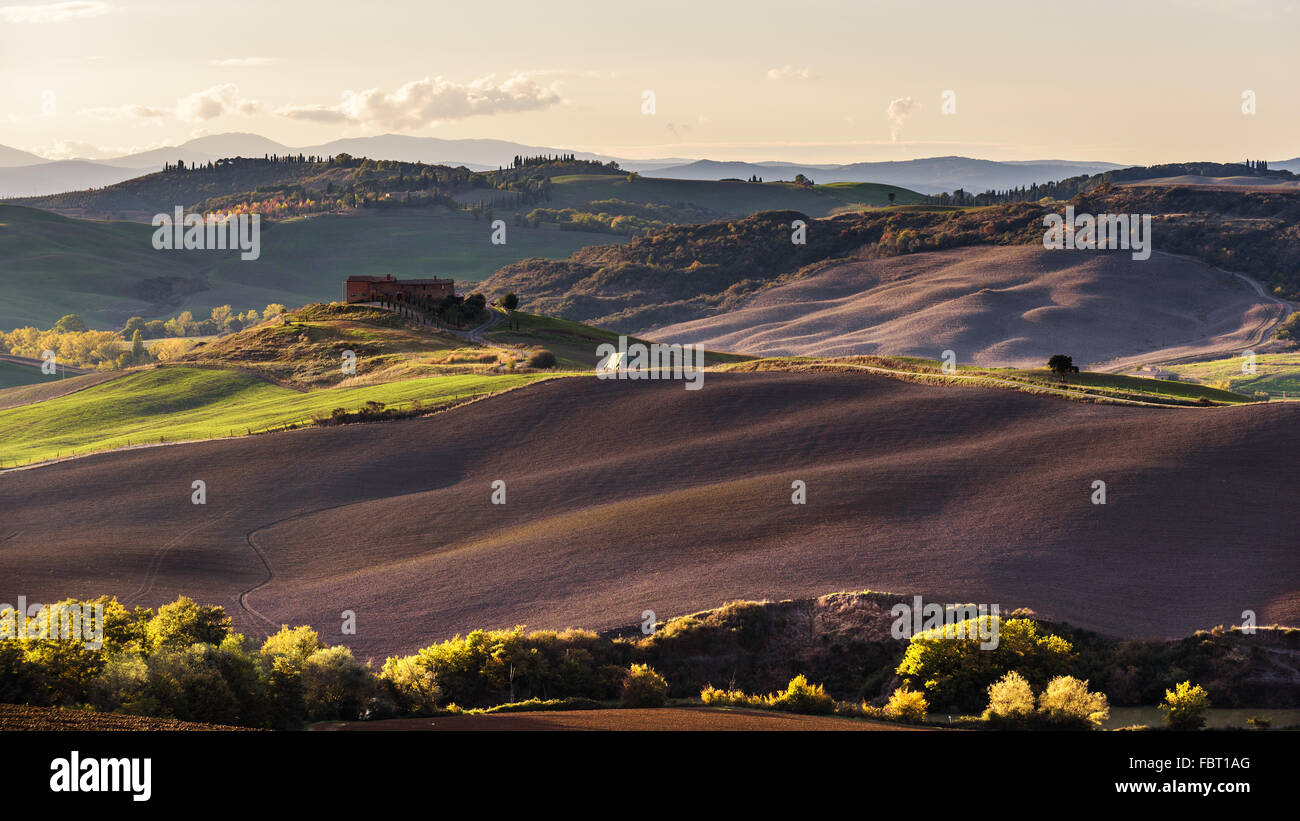 Dans la campagne Toscane paysages Banque D'Images