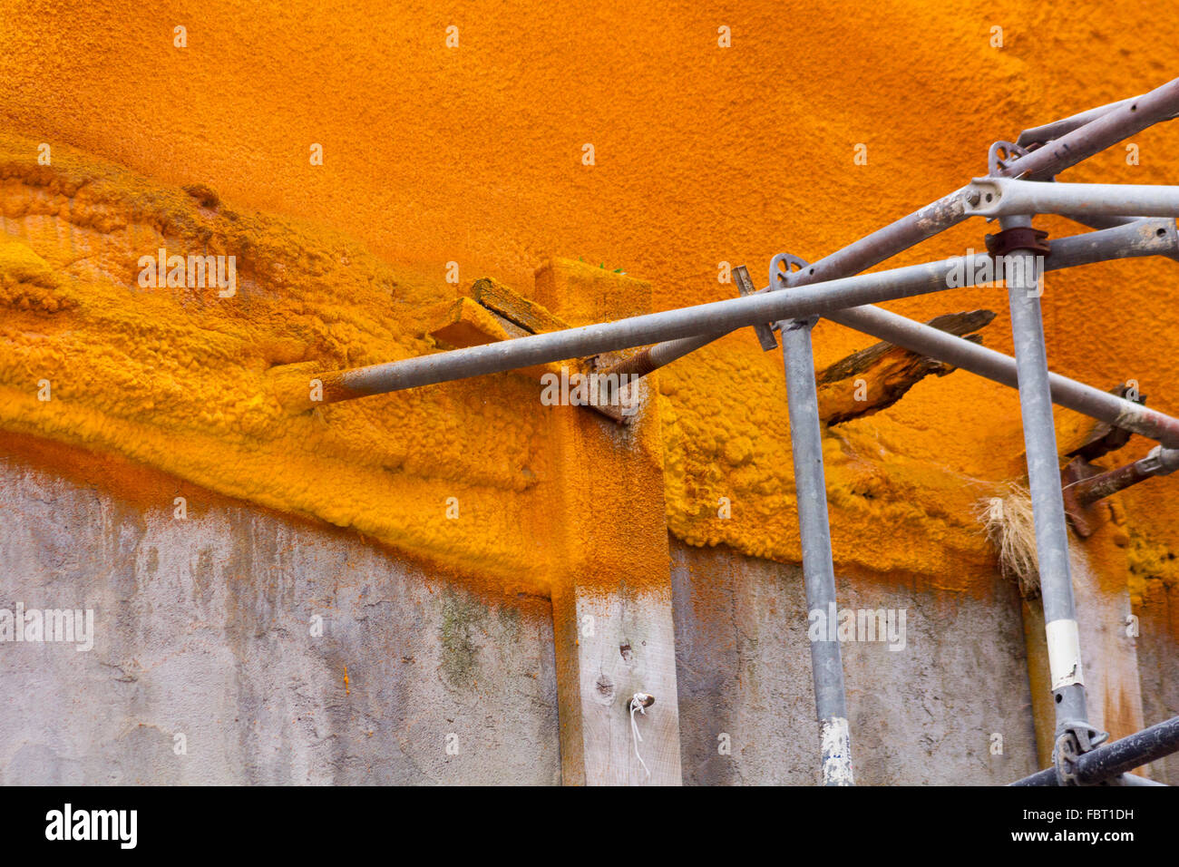 Détails de la prise en charge d'une ancienne façade travaille Banque D'Images
