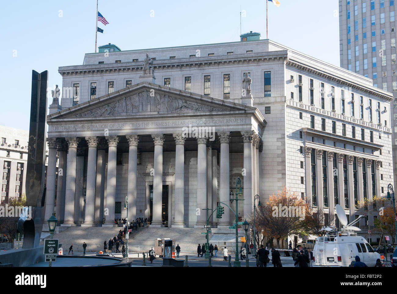 Nouveau bâtiment de la Cour suprême de l'État de New York, Foley Square, Manhattan, New York, NY, USA. Banque D'Images