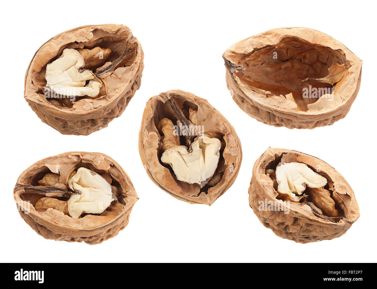 Mise à fruit noix libre isolé sur fond blanc Banque D'Images