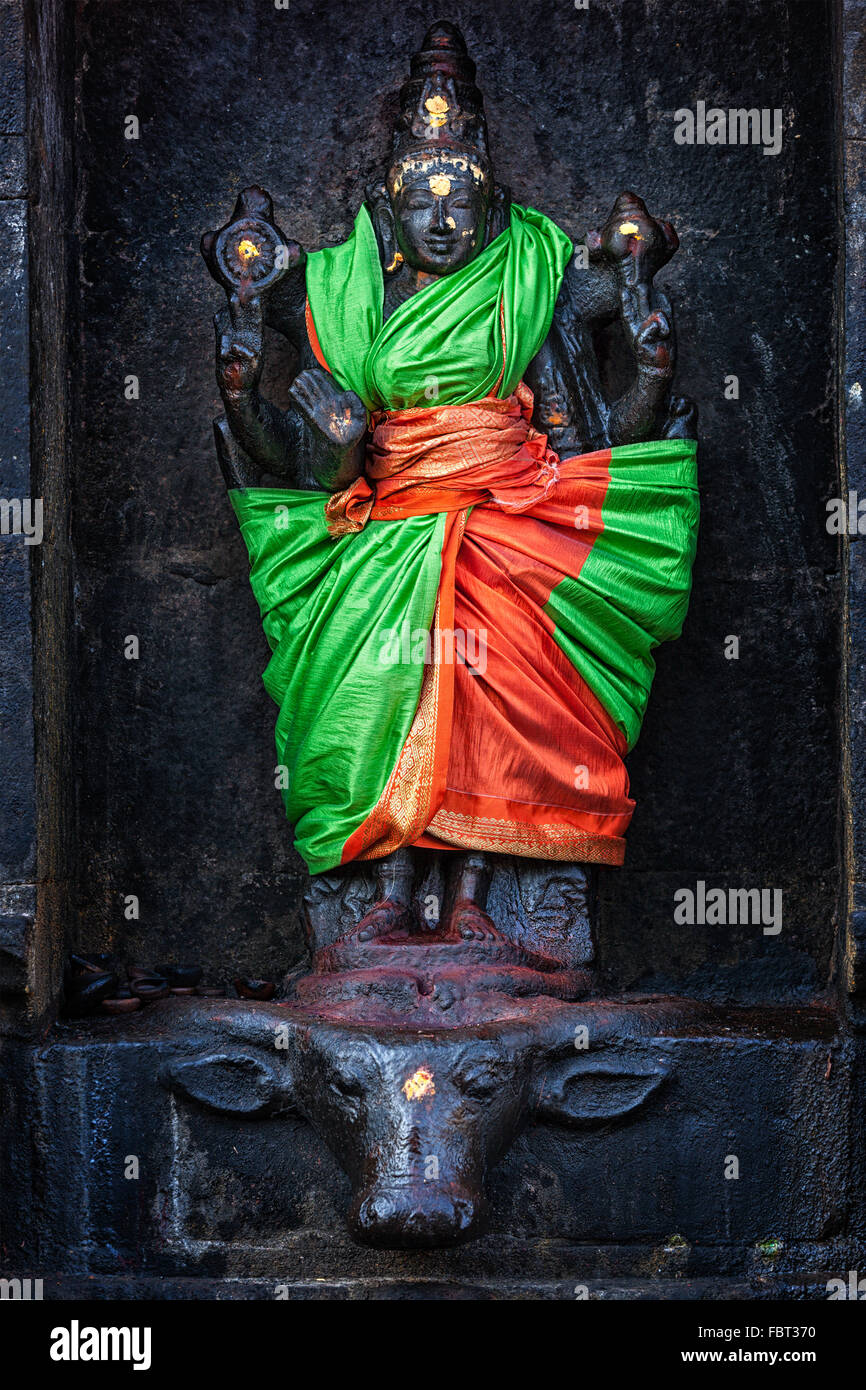 Durga image, Temple d'Airavatesvara, Darasuram Banque D'Images