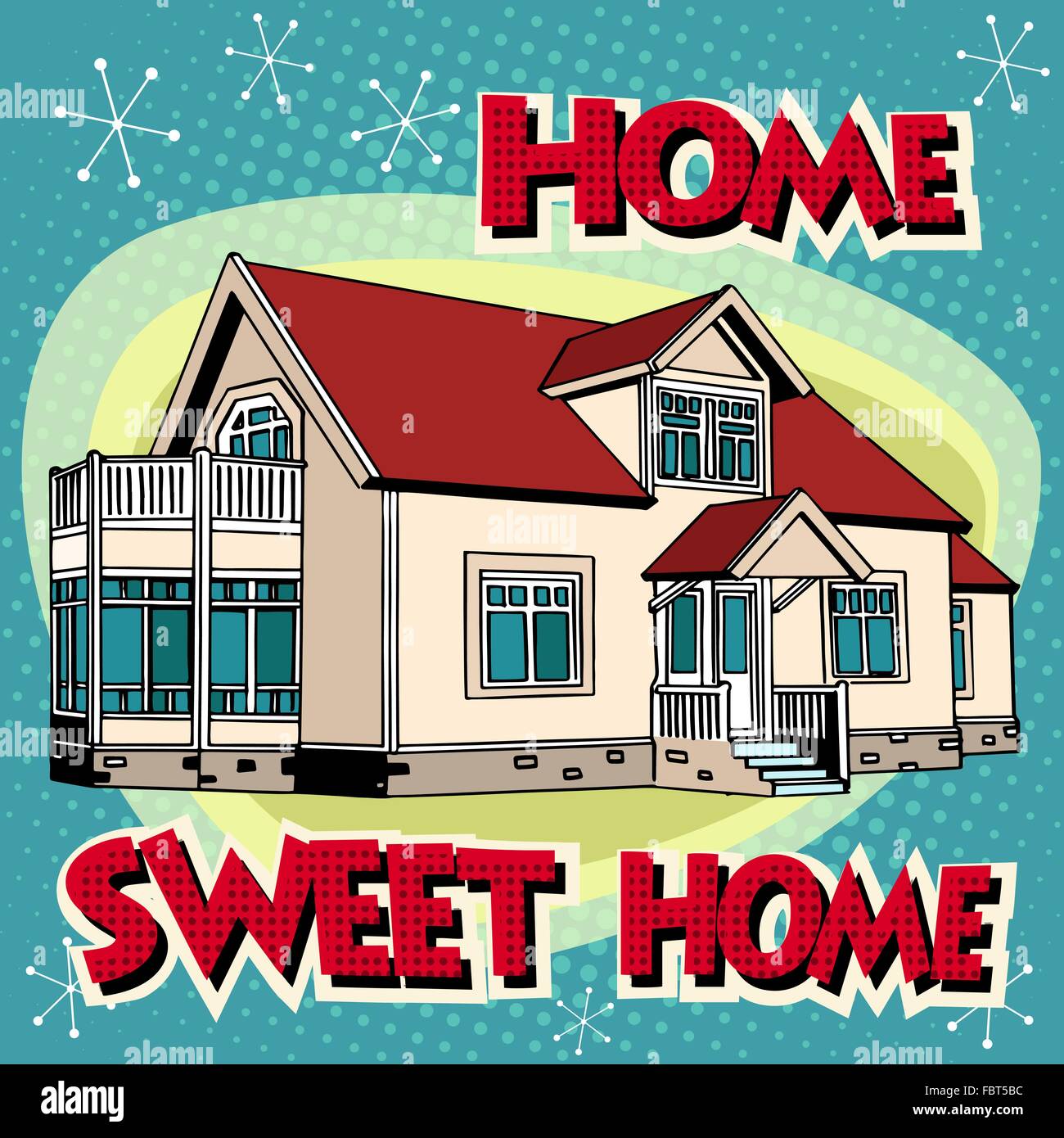 Sweet home cottage Illustration de Vecteur