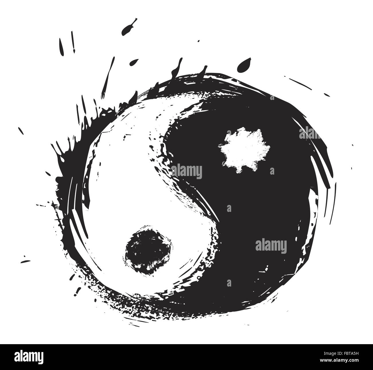 Symbole yin-yang artistique Banque D'Images