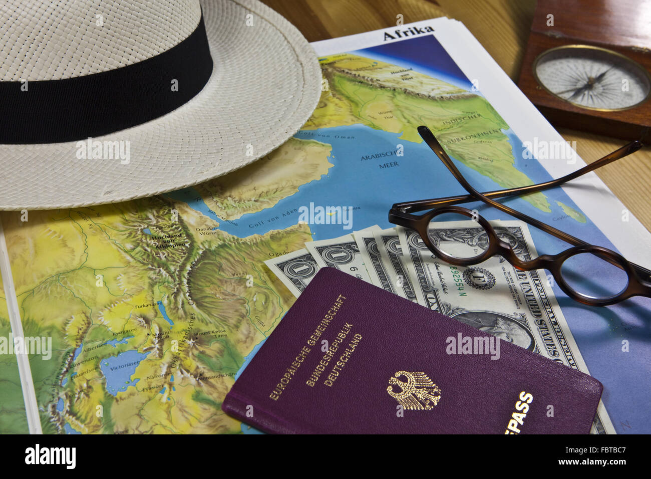 La planification d'un voyage en Afrique Banque D'Images