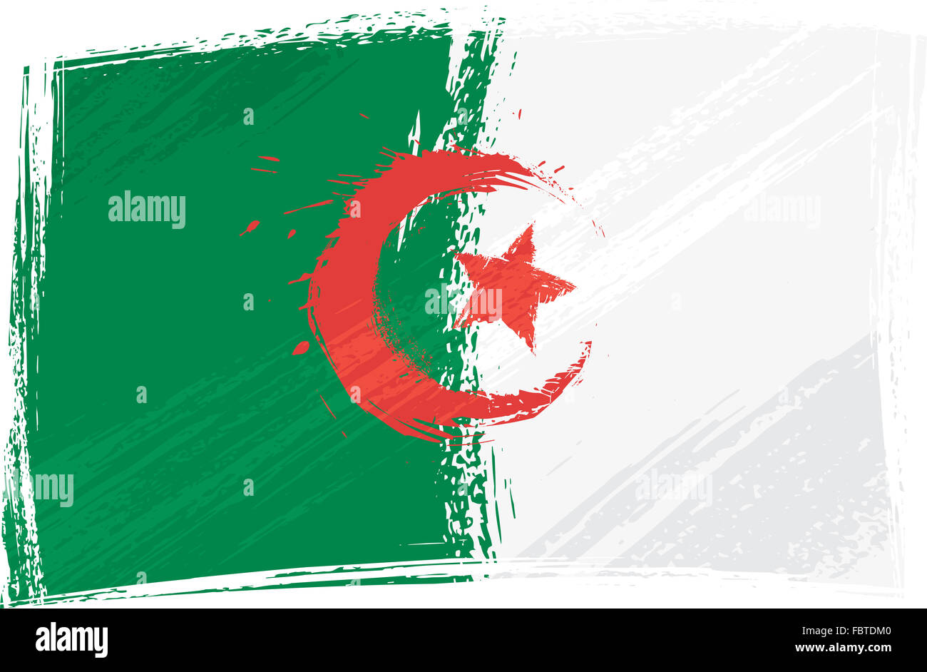 Grunge drapeau Algérie Banque D'Images