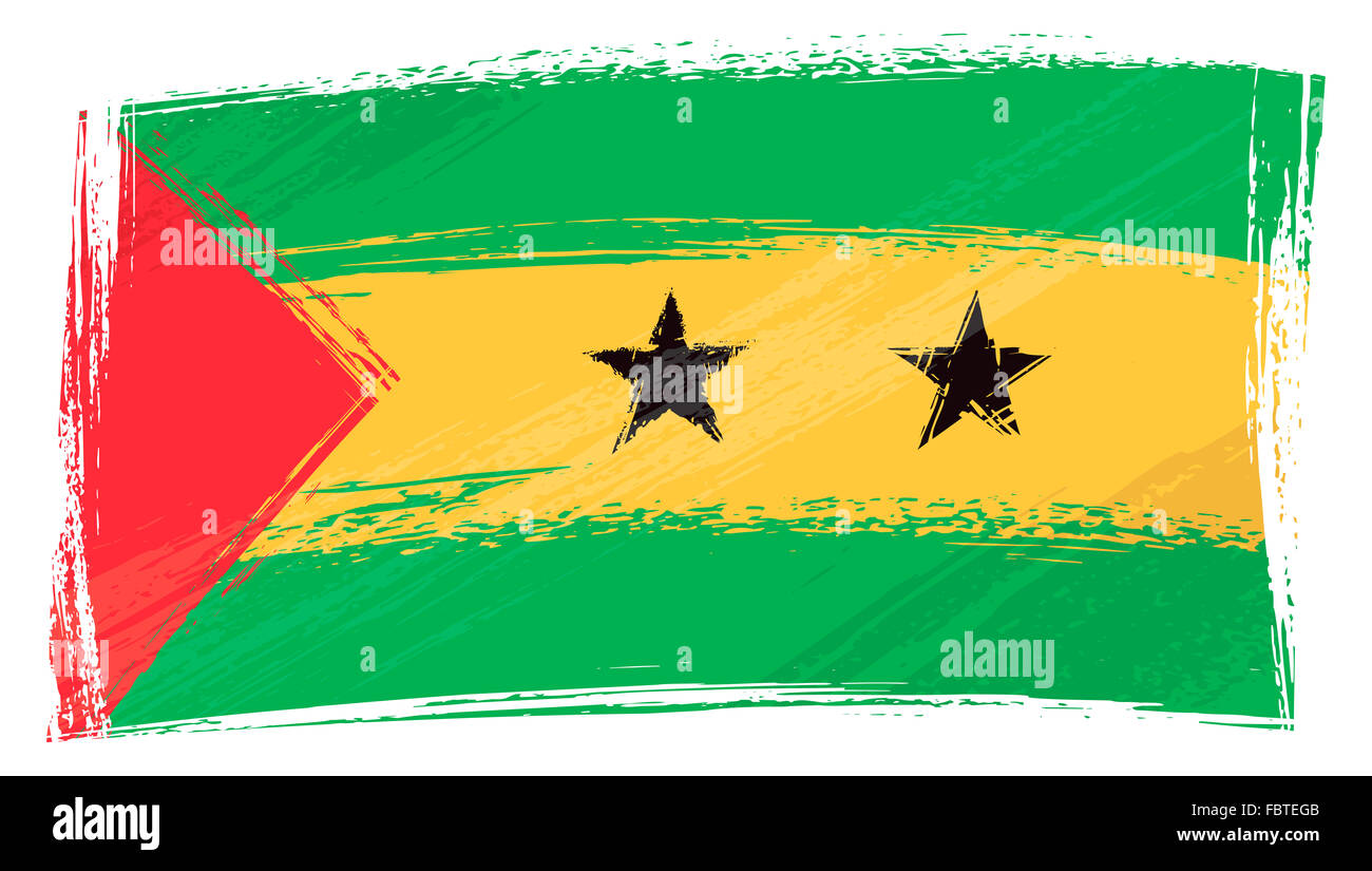 Grunge drapeau Sao Tomé-et-Principe Banque D'Images