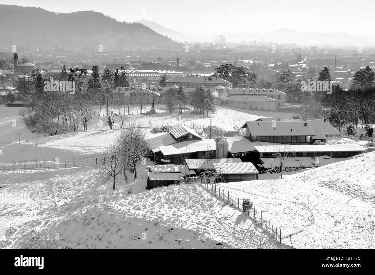Ferme en hiver Banque D'Images