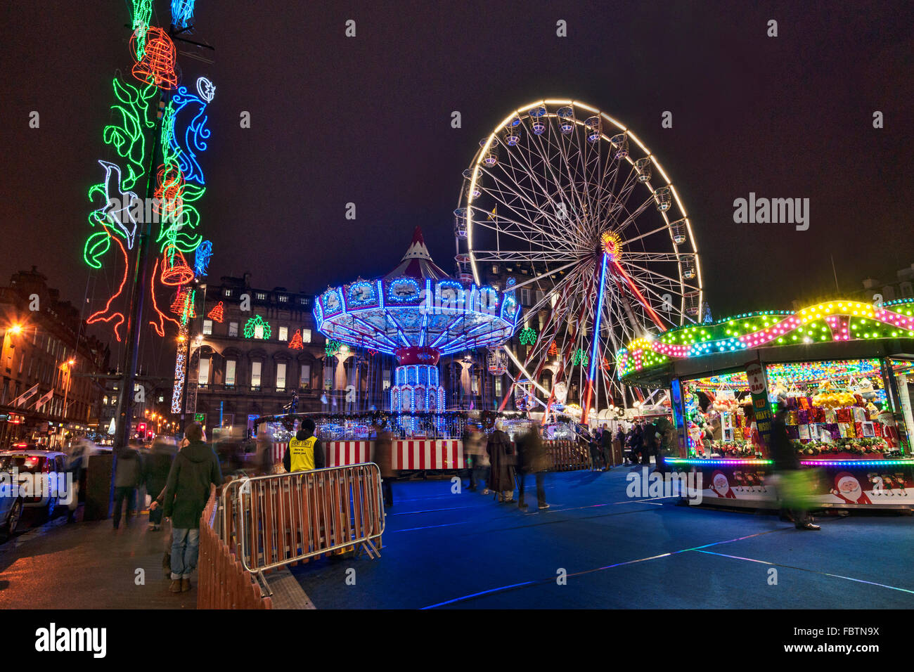 George Square Glasgow, lumières de Noël et décorations, Ecosse, Royaume-Uni Banque D'Images