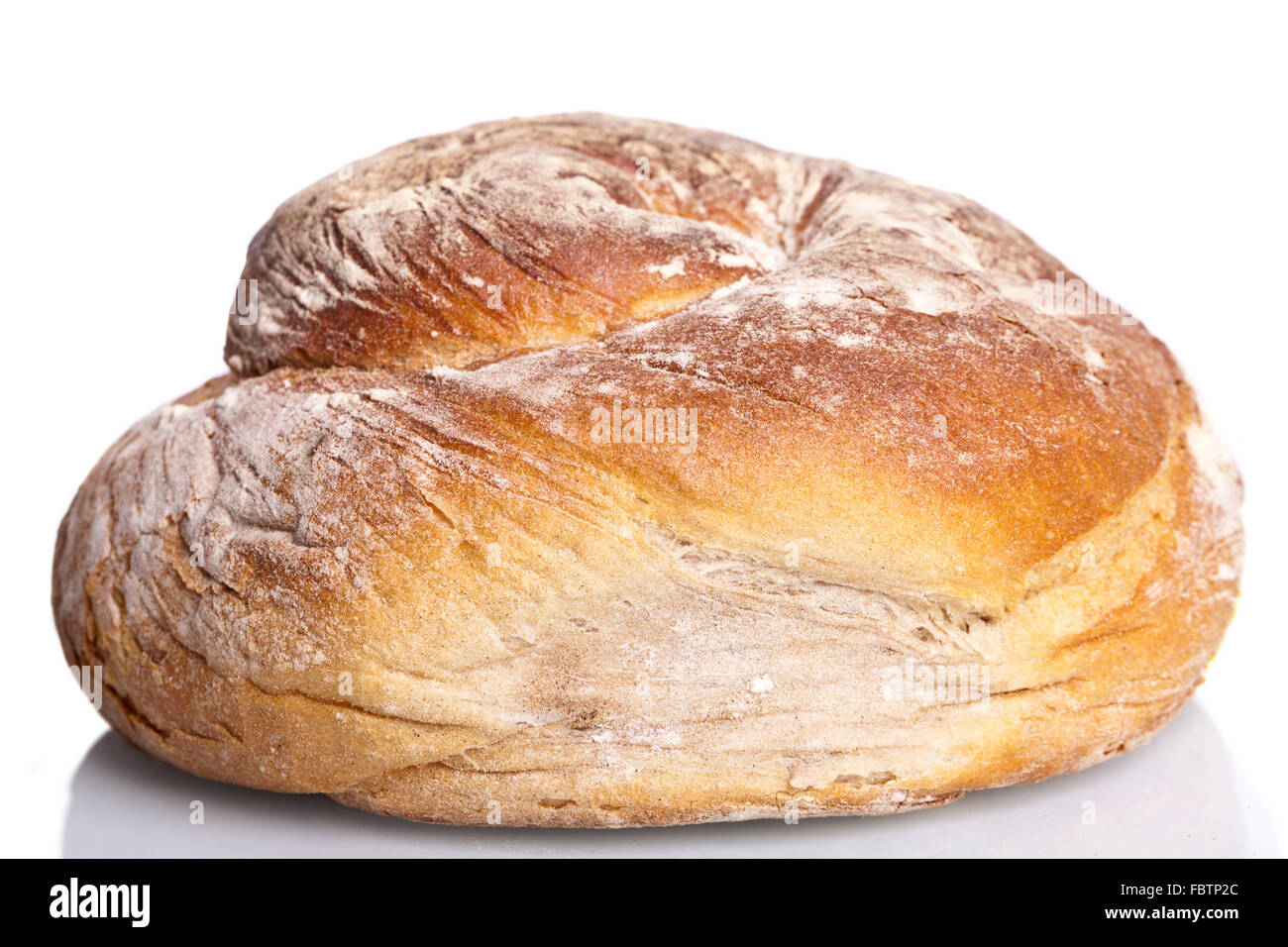 Délicieux pain frais pain baguette pain aliment naturel isolé sur fond blanc Banque D'Images