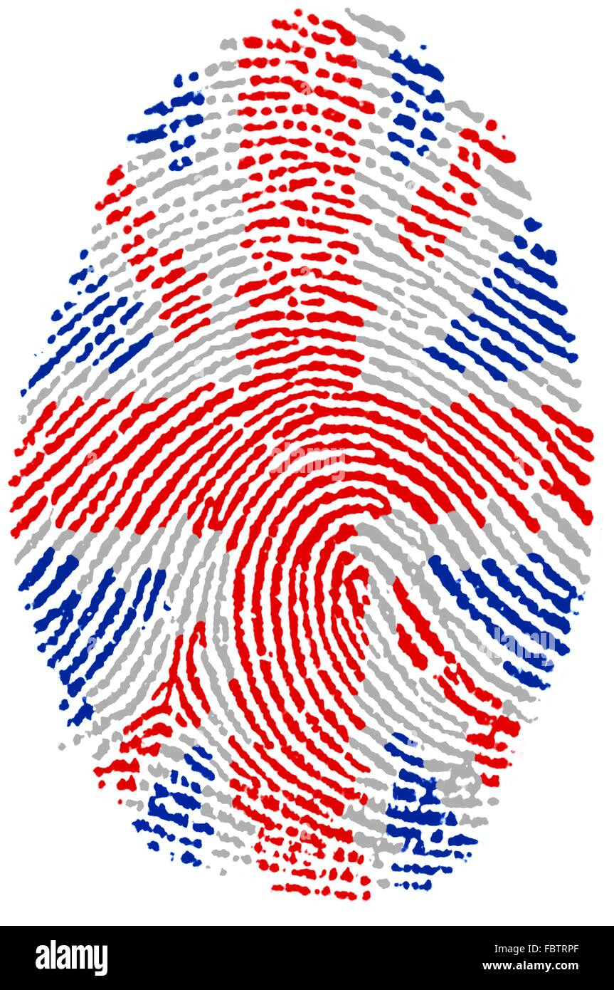 UK flag Fingerprint Banque D'Images