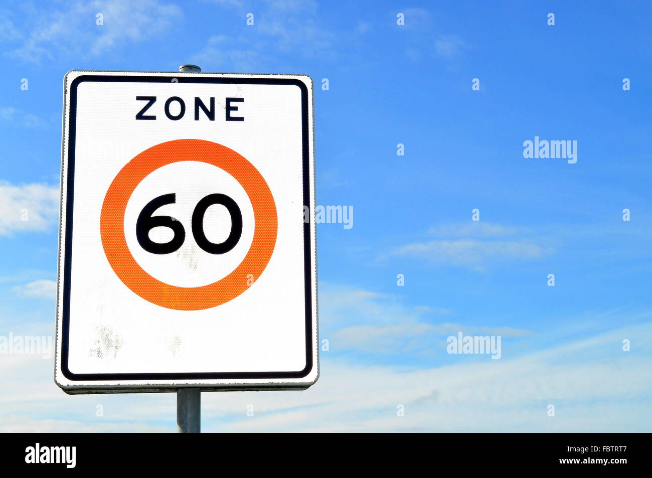 60 km/h les limitations de vitesse Banque D'Images