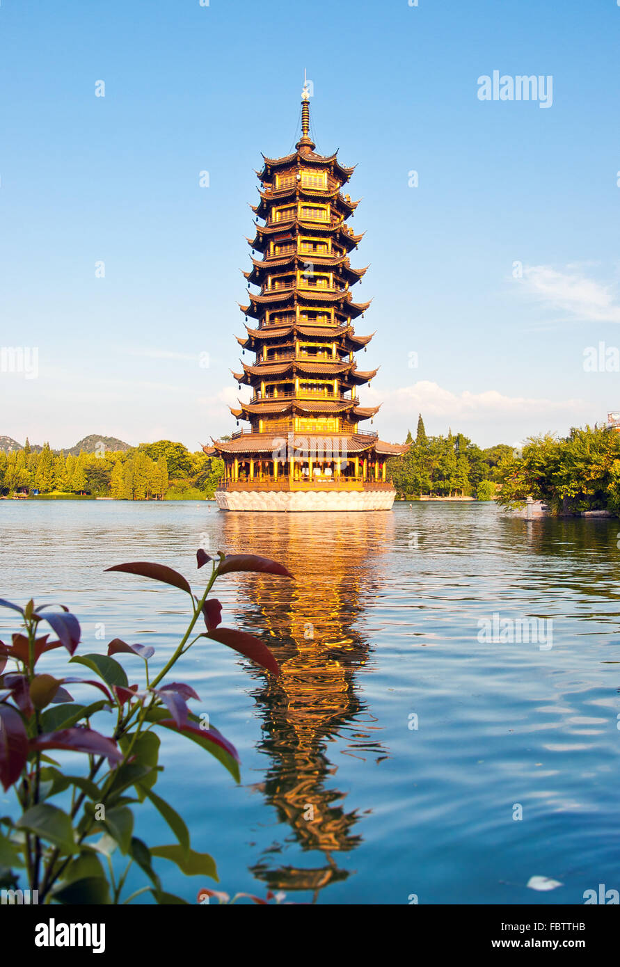 L'une des pagodes à Guilin Banque D'Images