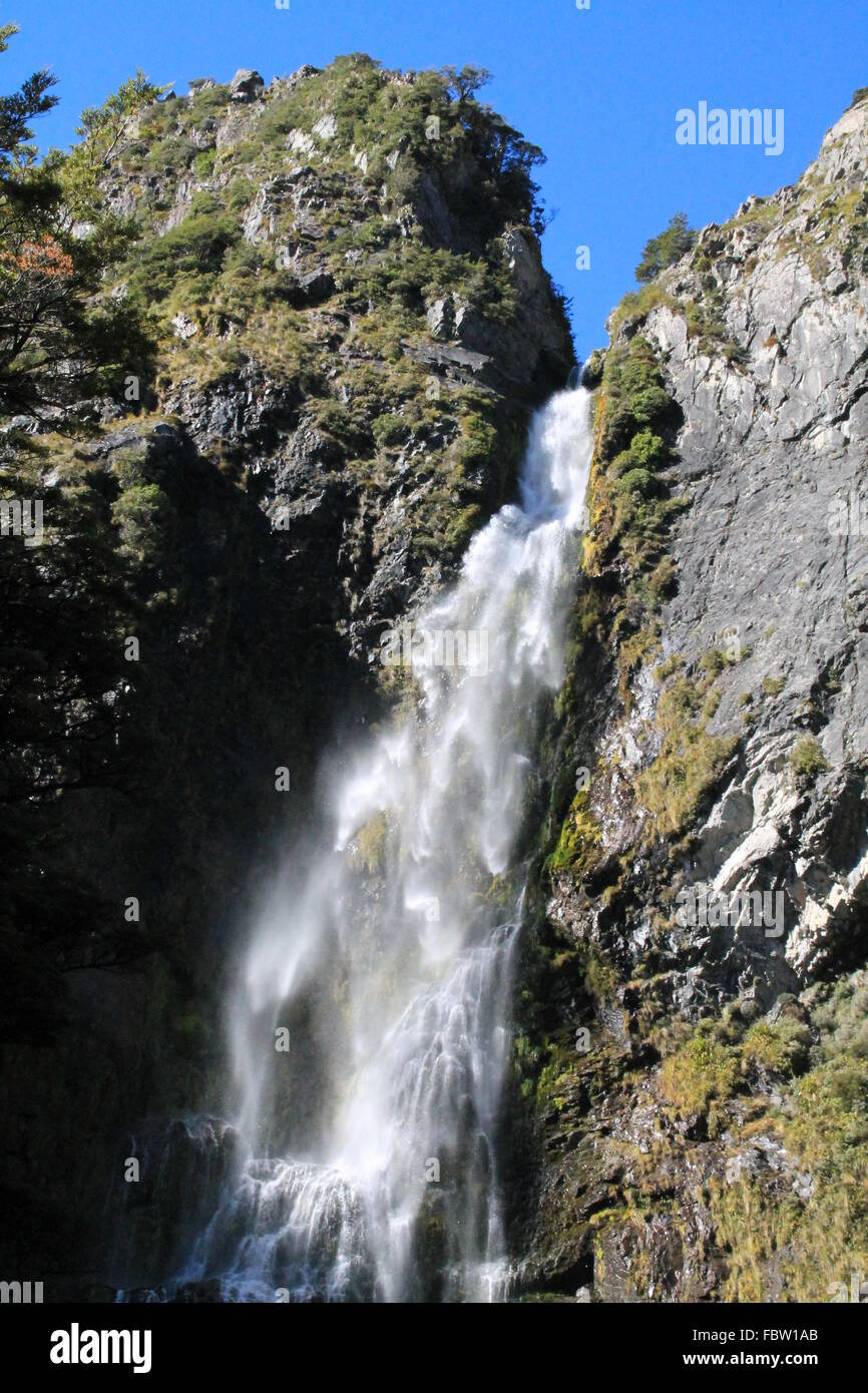 Punchbowl Falls, Arthur's Pass, Nouvelle-Zélande Banque D'Images