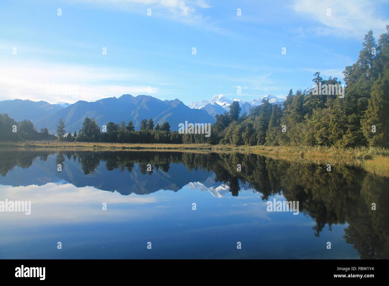 Lake Matheson, Nouvelle-Zélande Banque D'Images