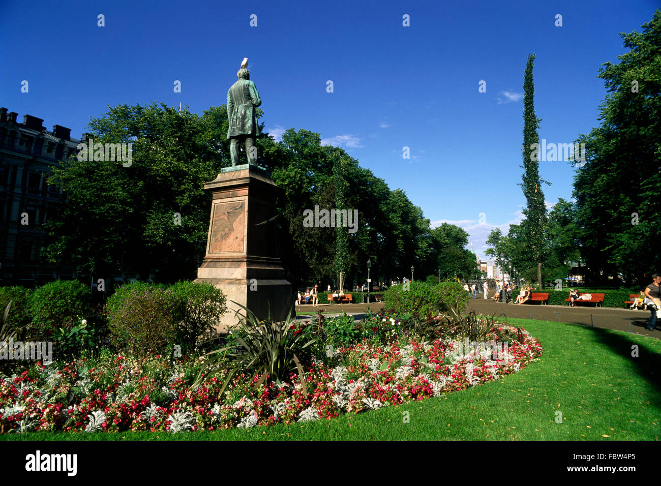 Finlande, Helsinki, jardins Esplanadi, monument de Johan Ludvig Runeberg Banque D'Images