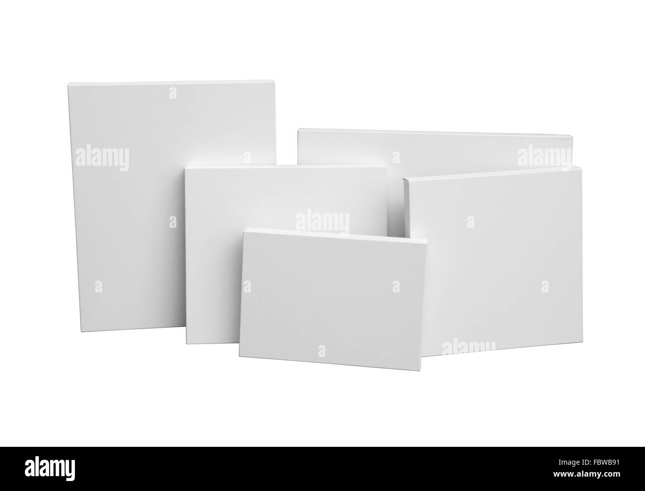 Galerie toile vierge sur châssis en bois - barre de civière frames front view isolated on white Banque D'Images