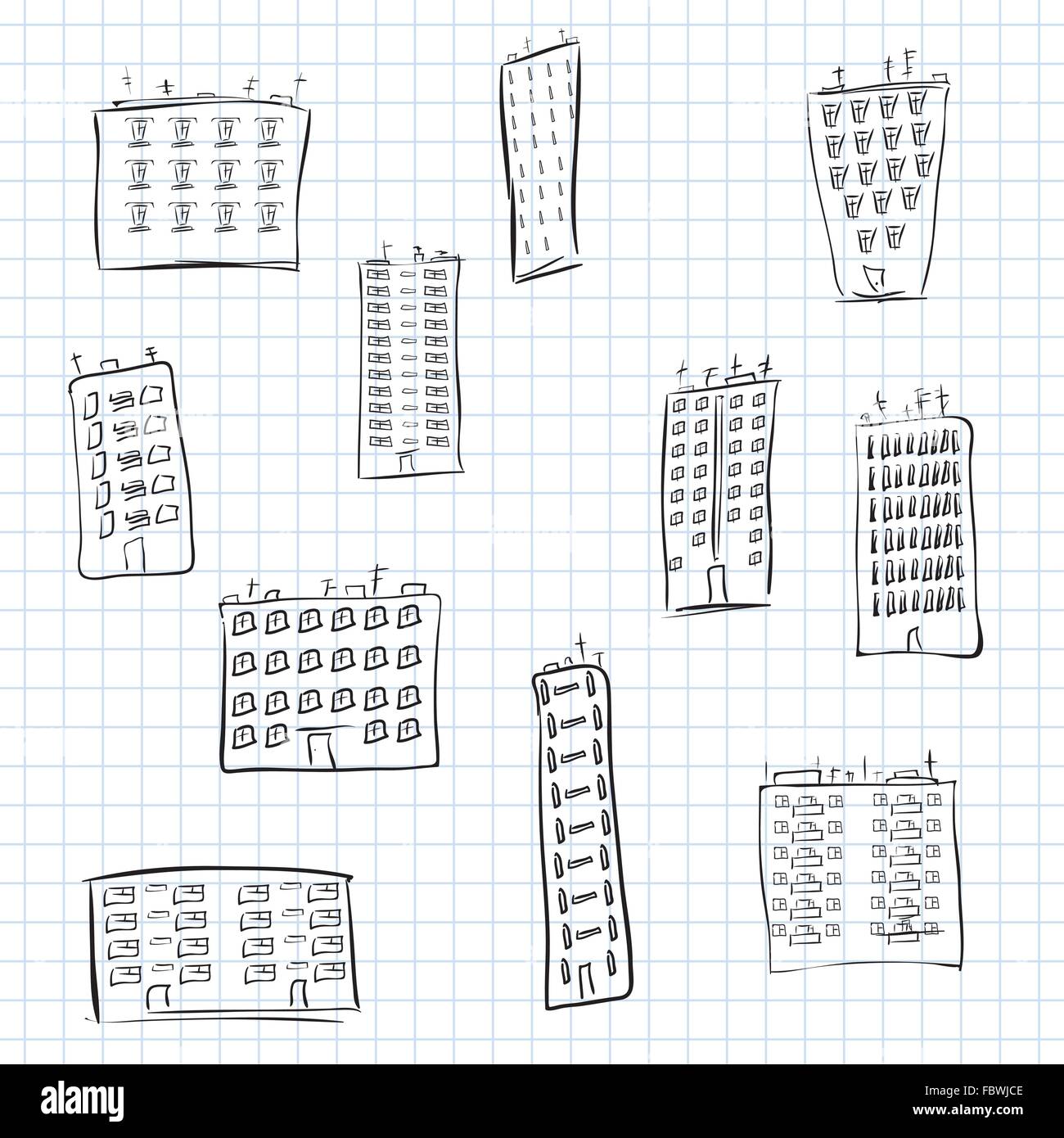 Maisons cartoon abstrait Illustration de Vecteur