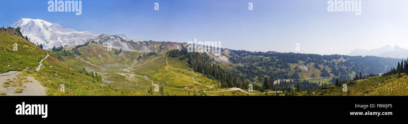 Vue panoramique du Mont Rainier Banque D'Images