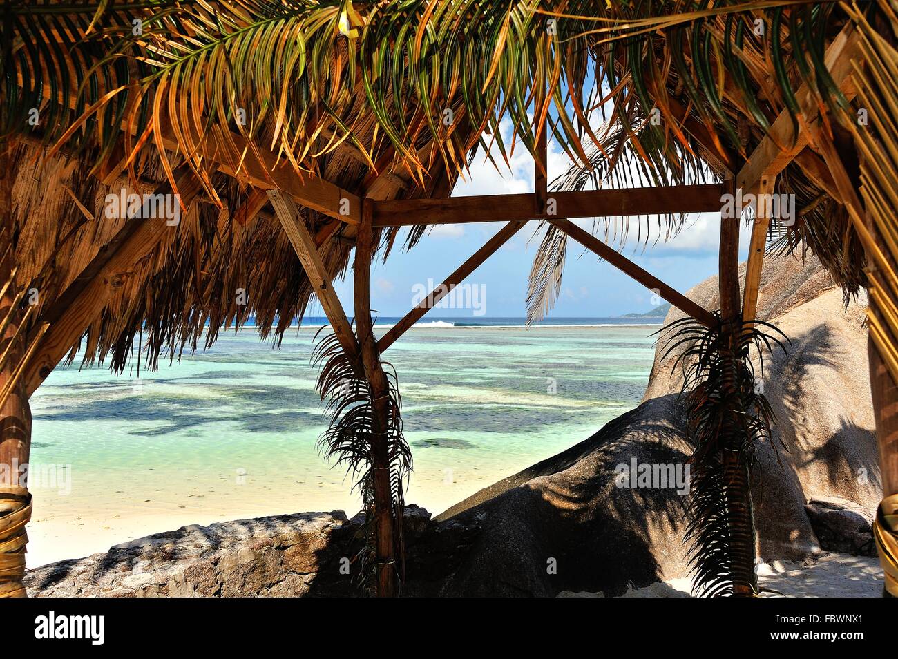 Vue romantique sur La Digue Banque D'Images