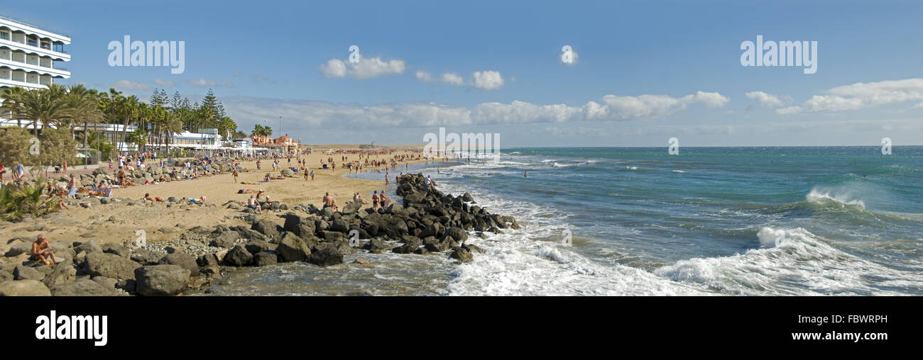 Plage de Playa del Ingles à Grande Canarie Banque D'Images