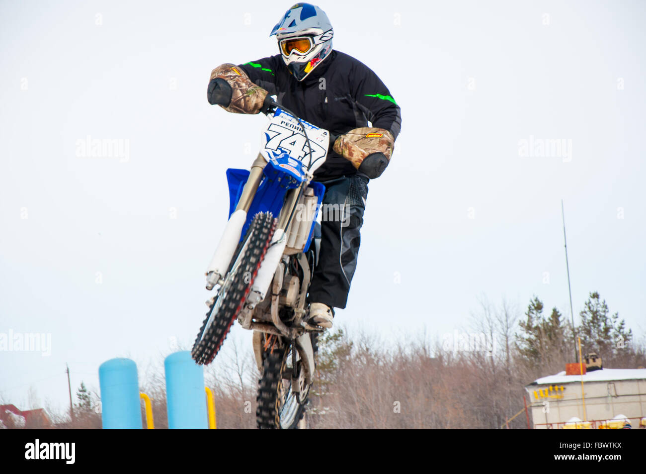 Compétitions de Motocross d'hiver chez les Juniors Banque D'Images