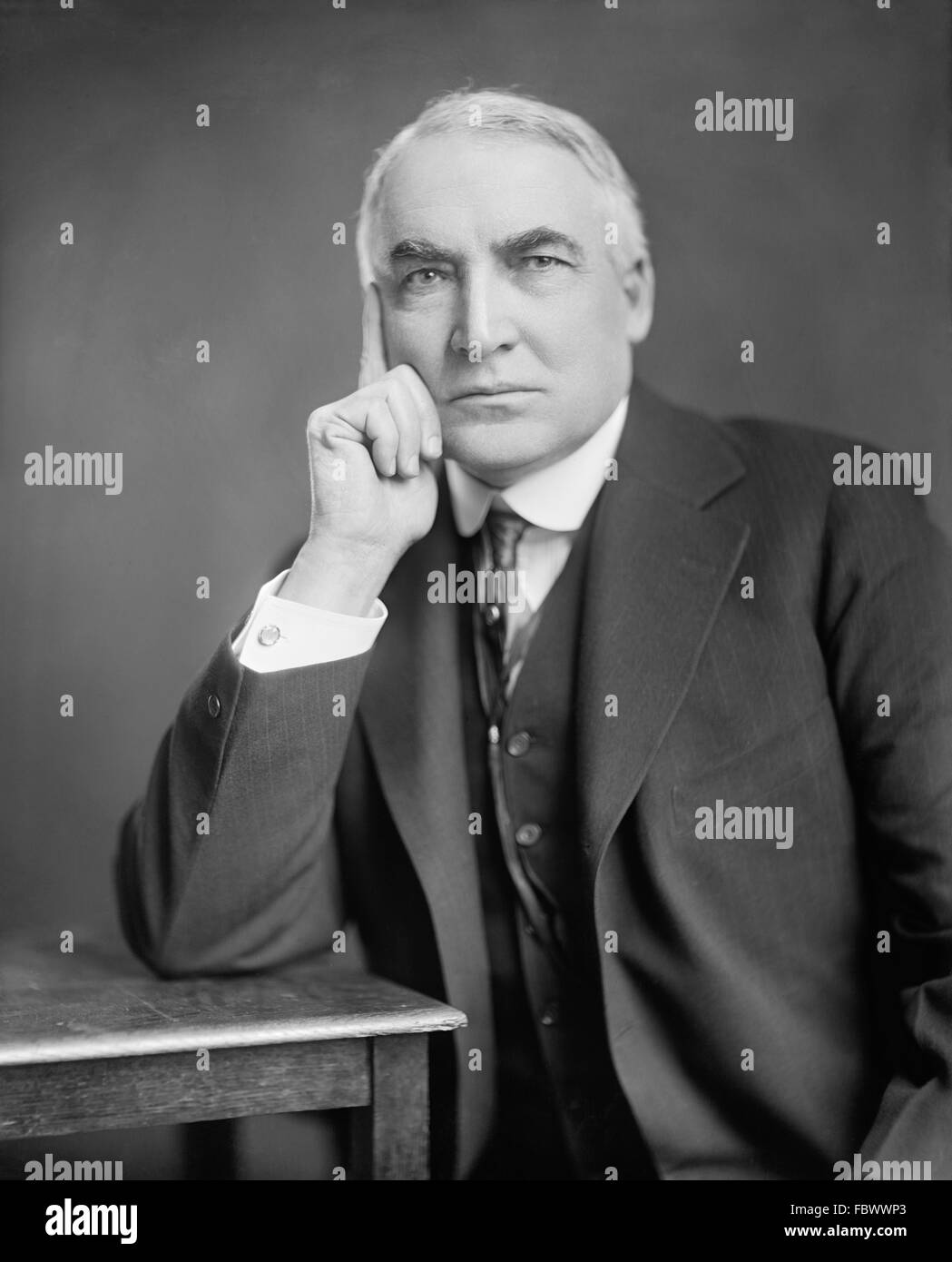 Warren Harding. Portrait de Warren G Harding, le 29e Président des Etats-Unis, c,1920 Banque D'Images