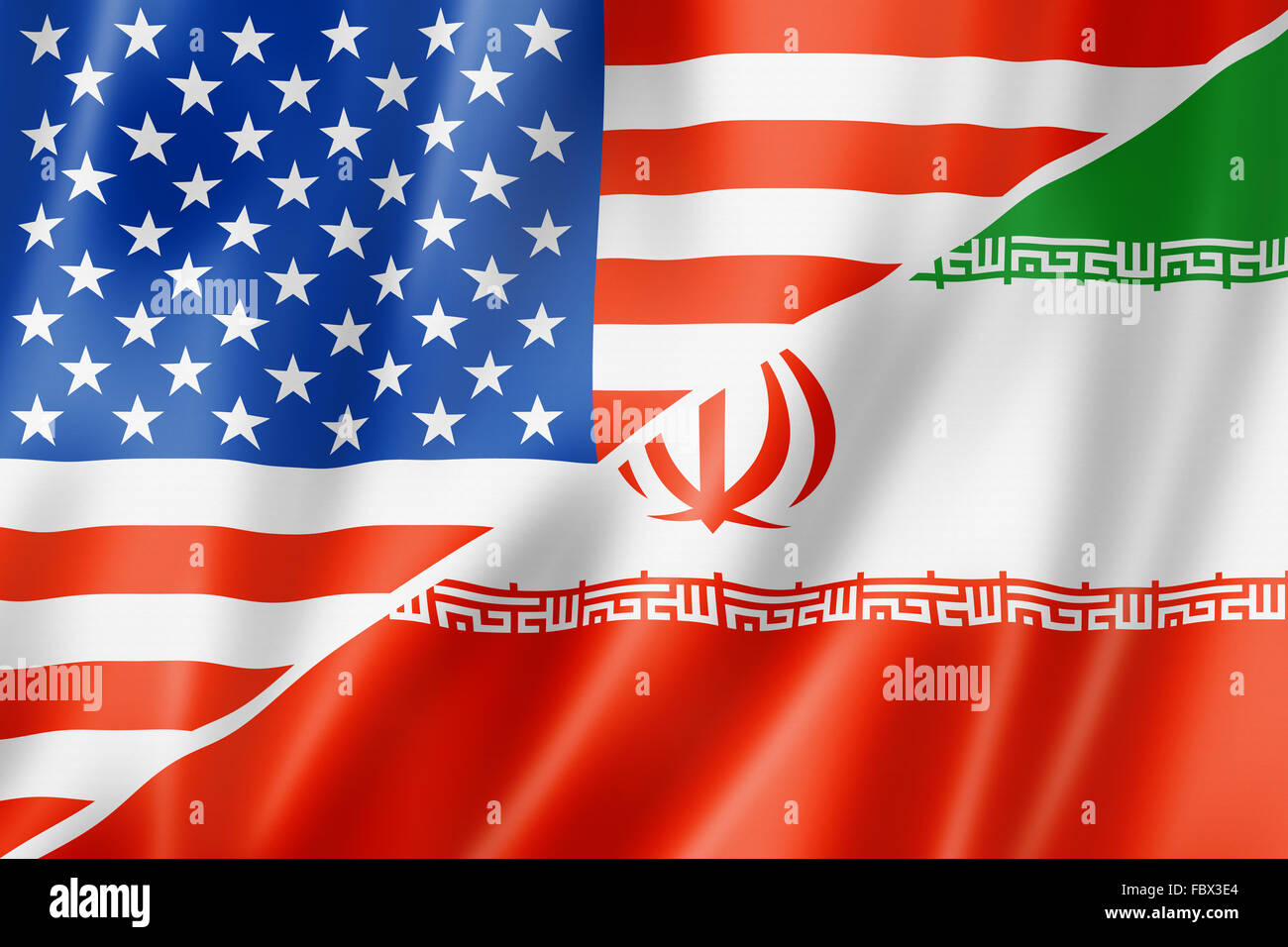 Drapeau USA et l'Iran Banque D'Images