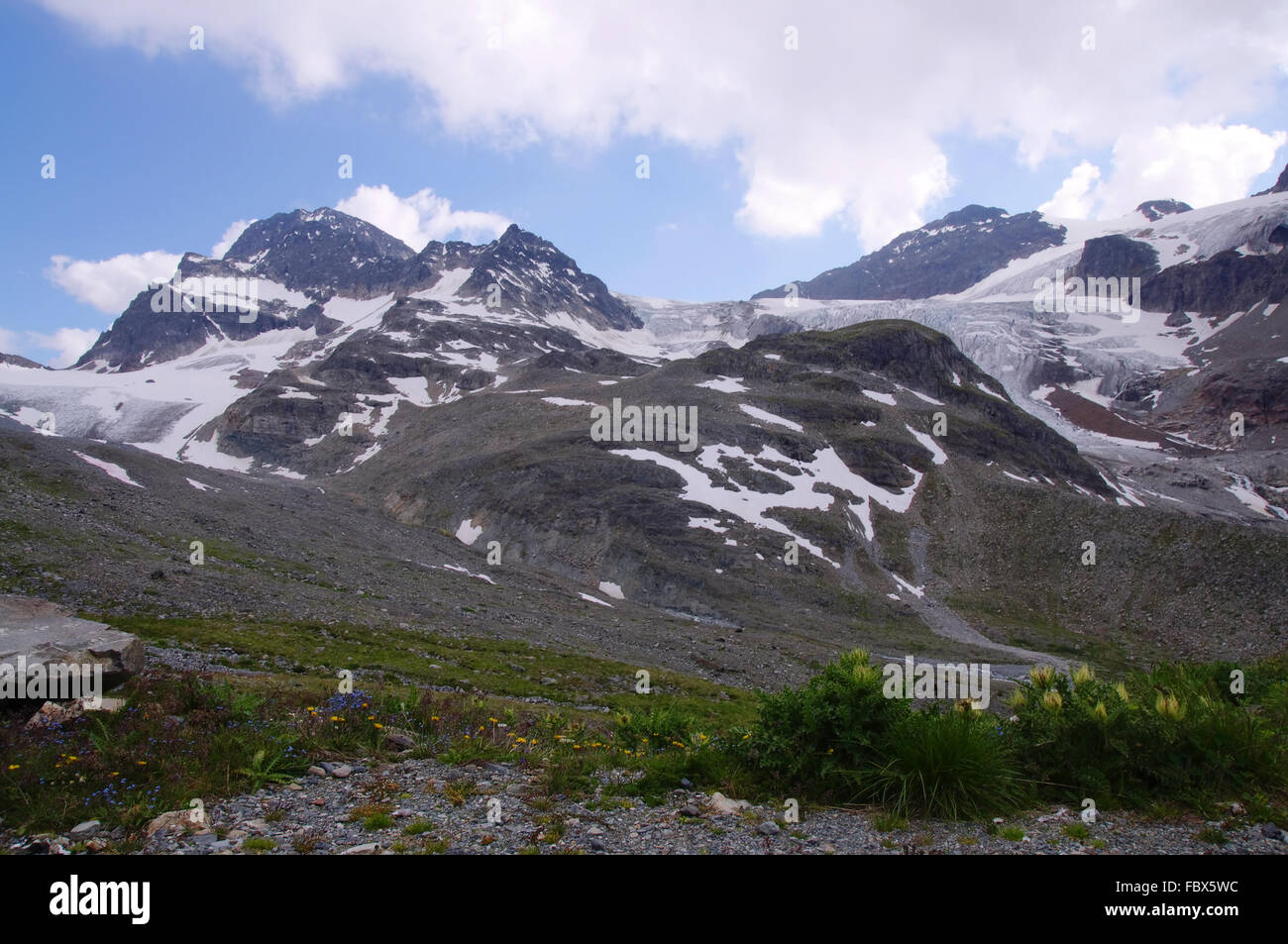 Le Piz Buin dans la Silvretta Banque D'Images