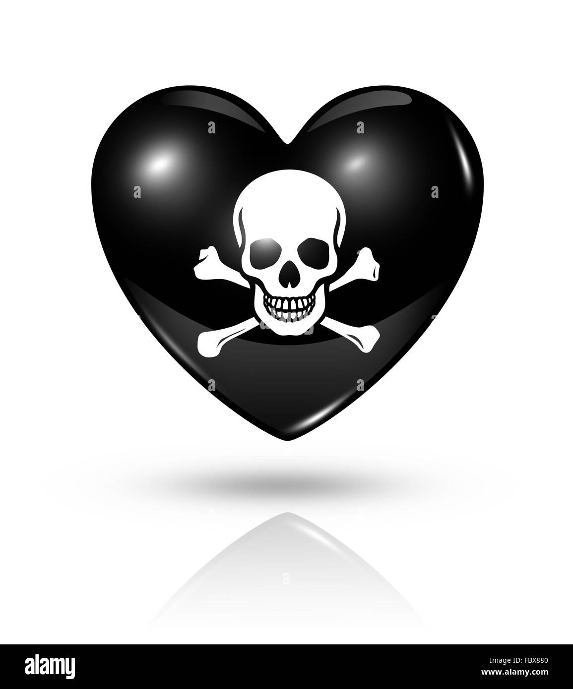 Amour pirate, icône de cœur Banque D'Images