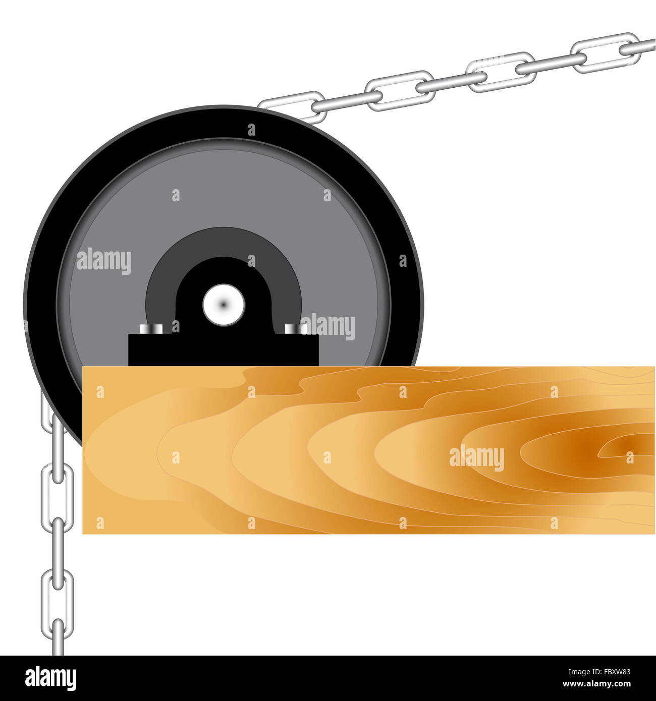 Bloc mécanique avec une chaîne Banque D'Images