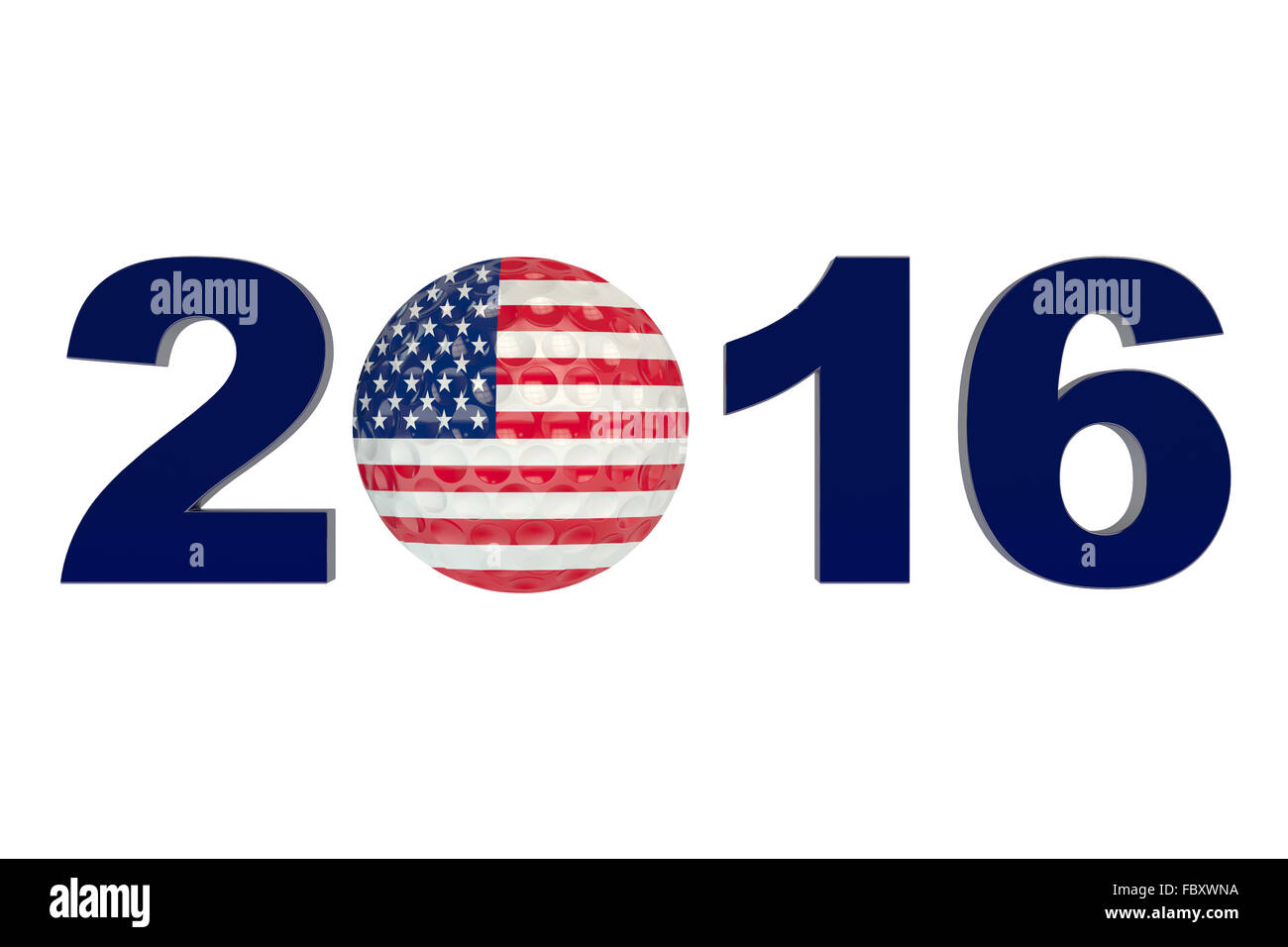 2016 Golf USA concept isolé sur fond blanc Banque D'Images