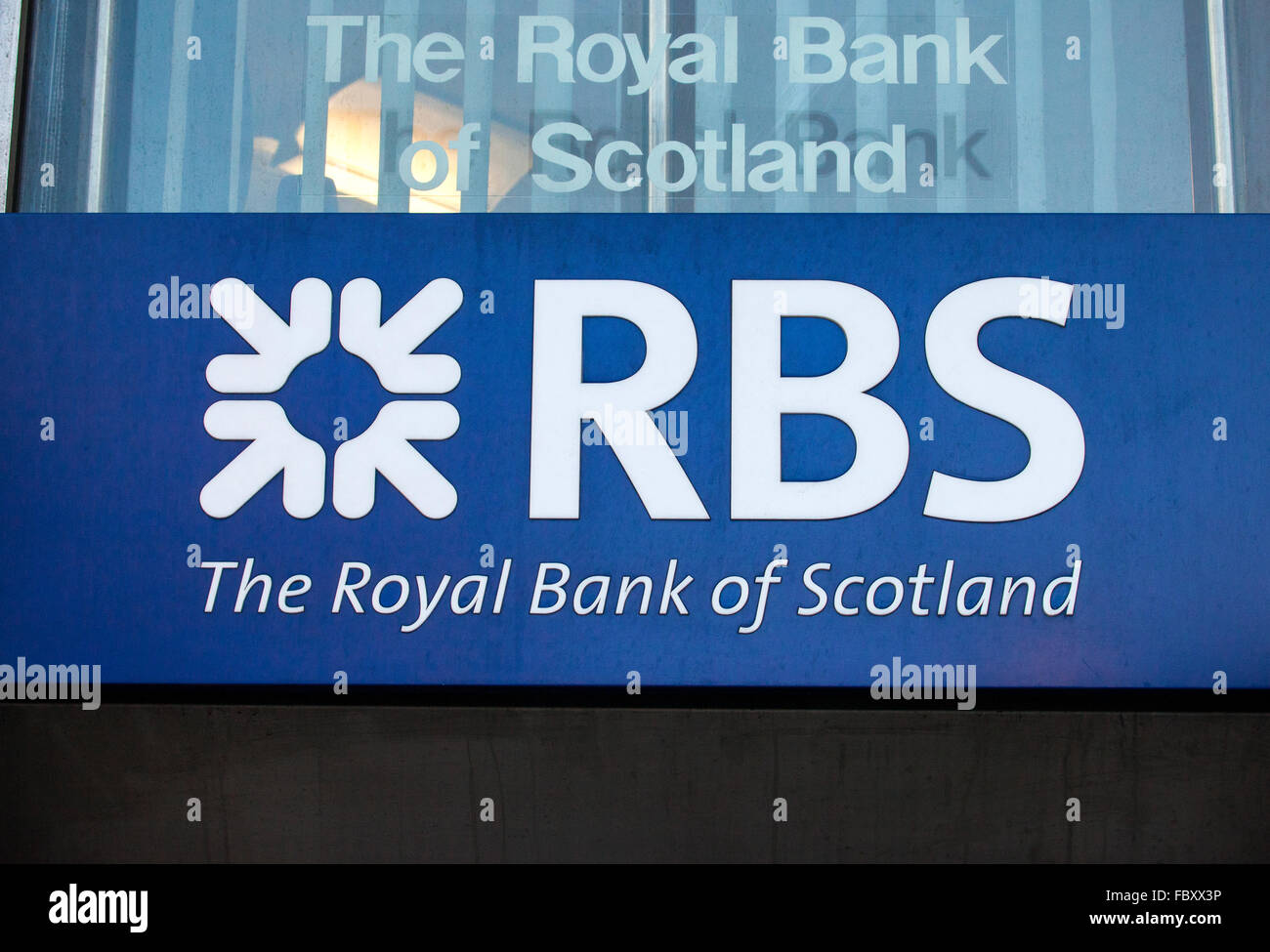 Londres, Royaume-Uni - 19 janvier 2016 : un signe pour une sortie de la Royal Bank of Scotland dans le centre de Londres le 19 janvier 2016. Banque D'Images