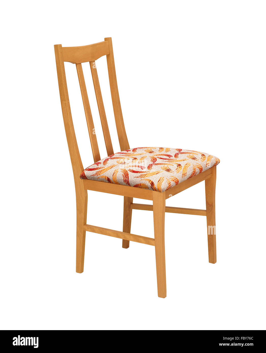 Chaise en bois isolé sur fond blanc avec clipping path Banque D'Images