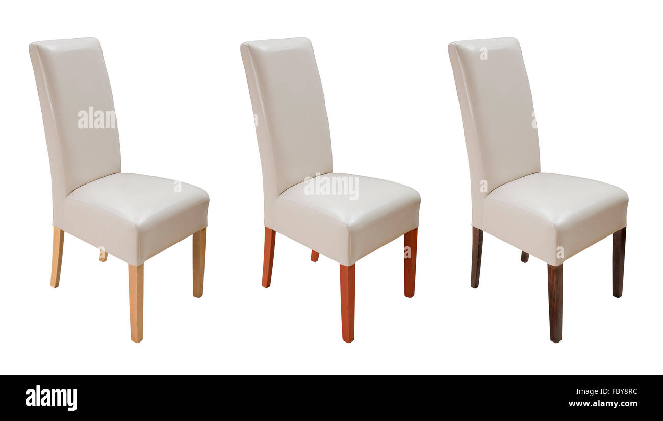 Meubles de cuisine chaise en cuir isolated on white Banque D'Images
