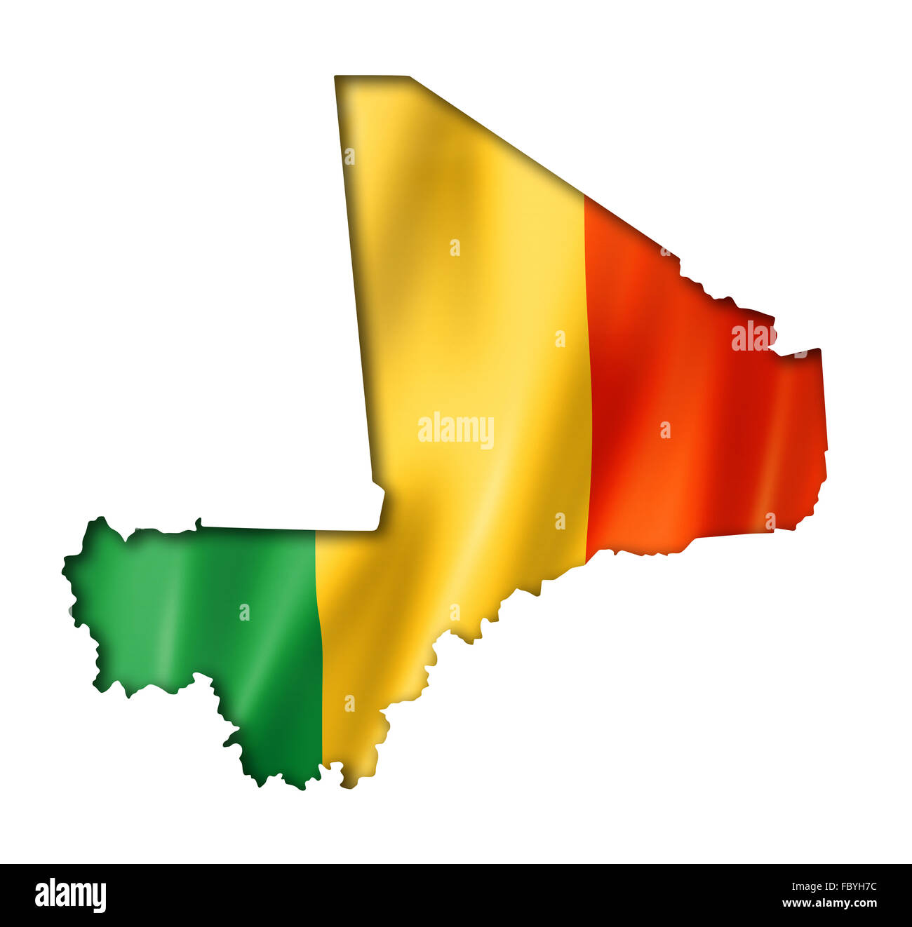 Carte drapeau Mali Banque D'Images