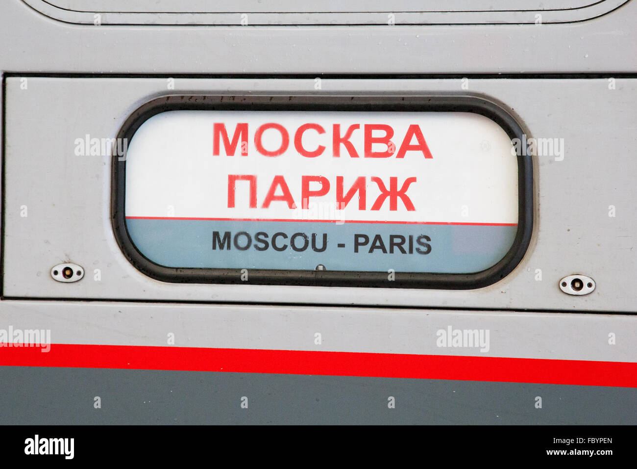 Voyage avec l'Moscow-Paris-Express Banque D'Images