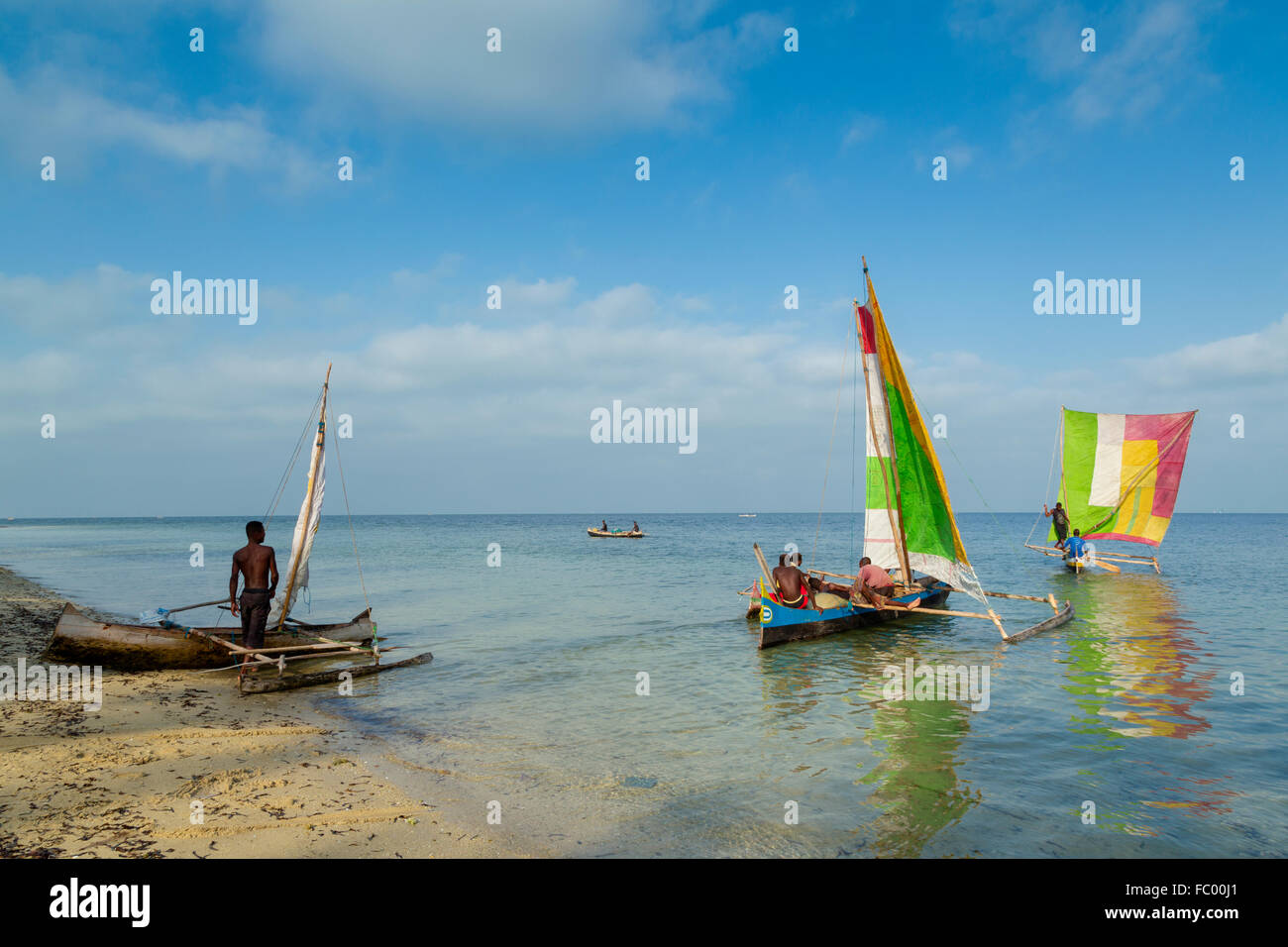 Port de pêche de Ifaty, près de Tuléar, Madagascar Banque D'Images
