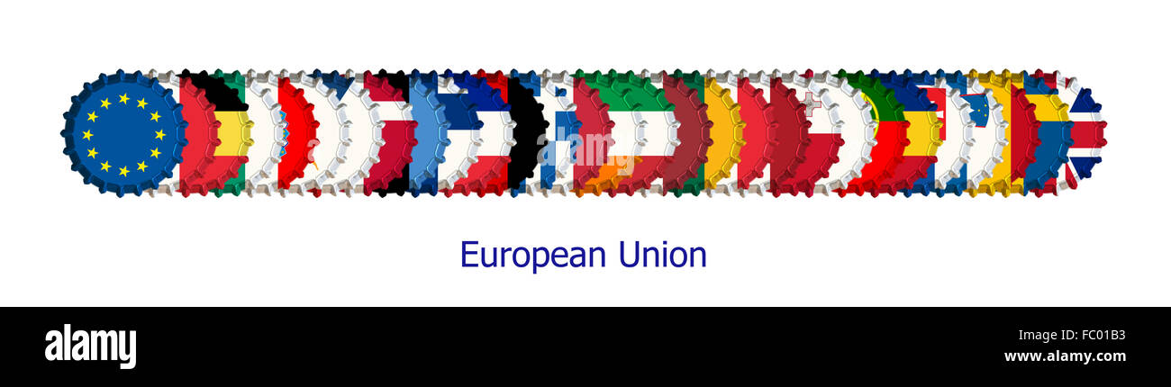 Crone caps au couleurs de l'Union européenne-États-Unis Banque D'Images
