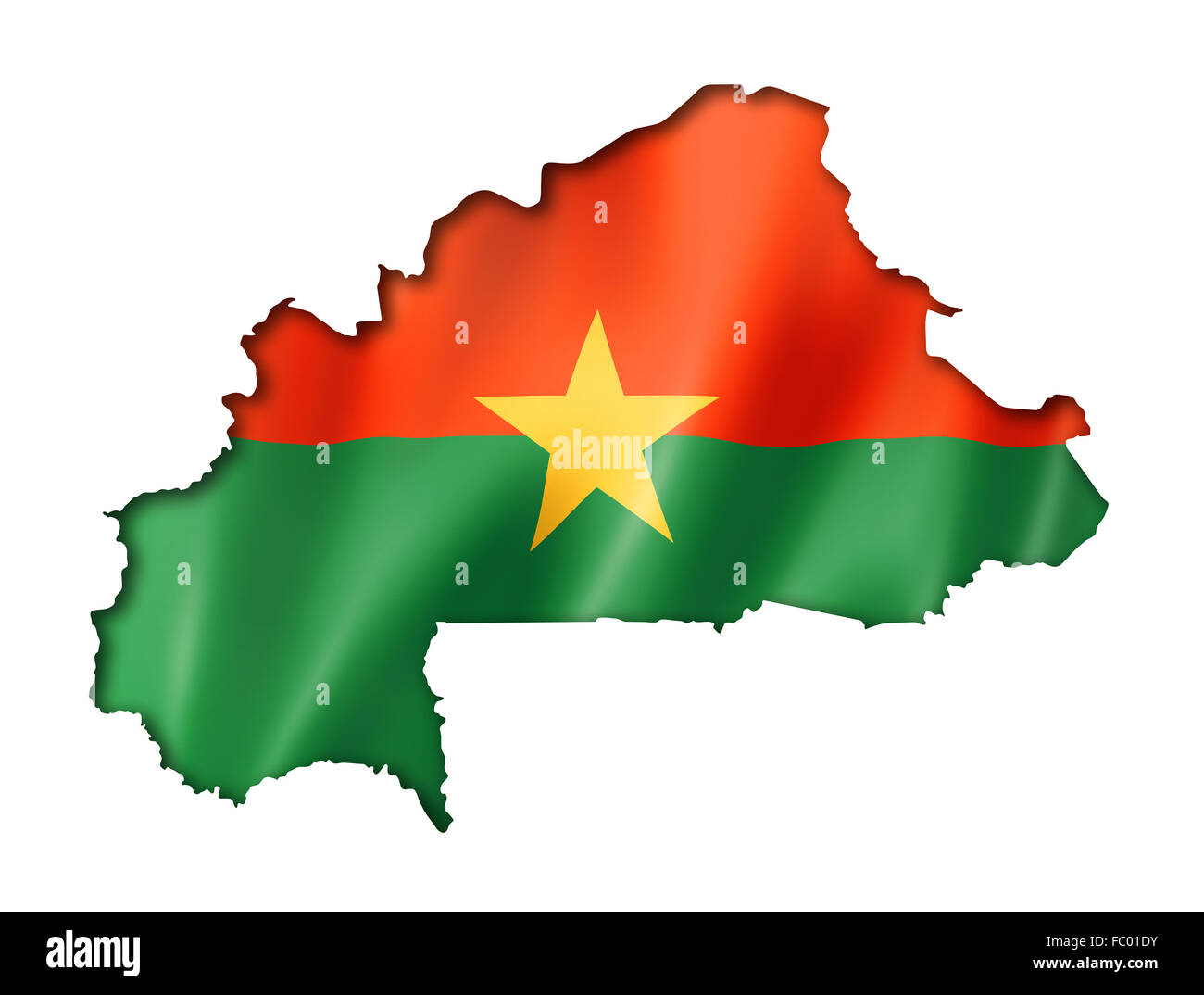Carte Drapeau Burkina Faso Banque D'Images