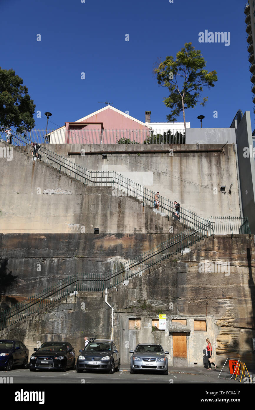 Étapes reliant High Street et Hickson Road à Millers Point. Banque D'Images