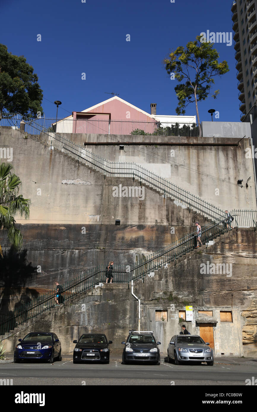 Étapes reliant High Street et Hickson Road à Millers Point. Banque D'Images