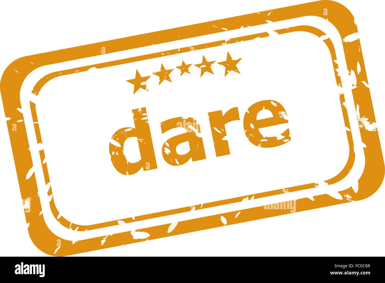 Mot dare en caoutchouc sur les vieilles affaires stamp Banque D'Images