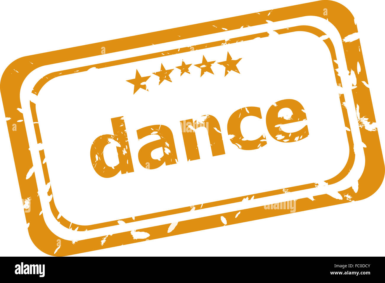 Mot danse en caoutchouc sur les vieilles affaires stamp Banque D'Images