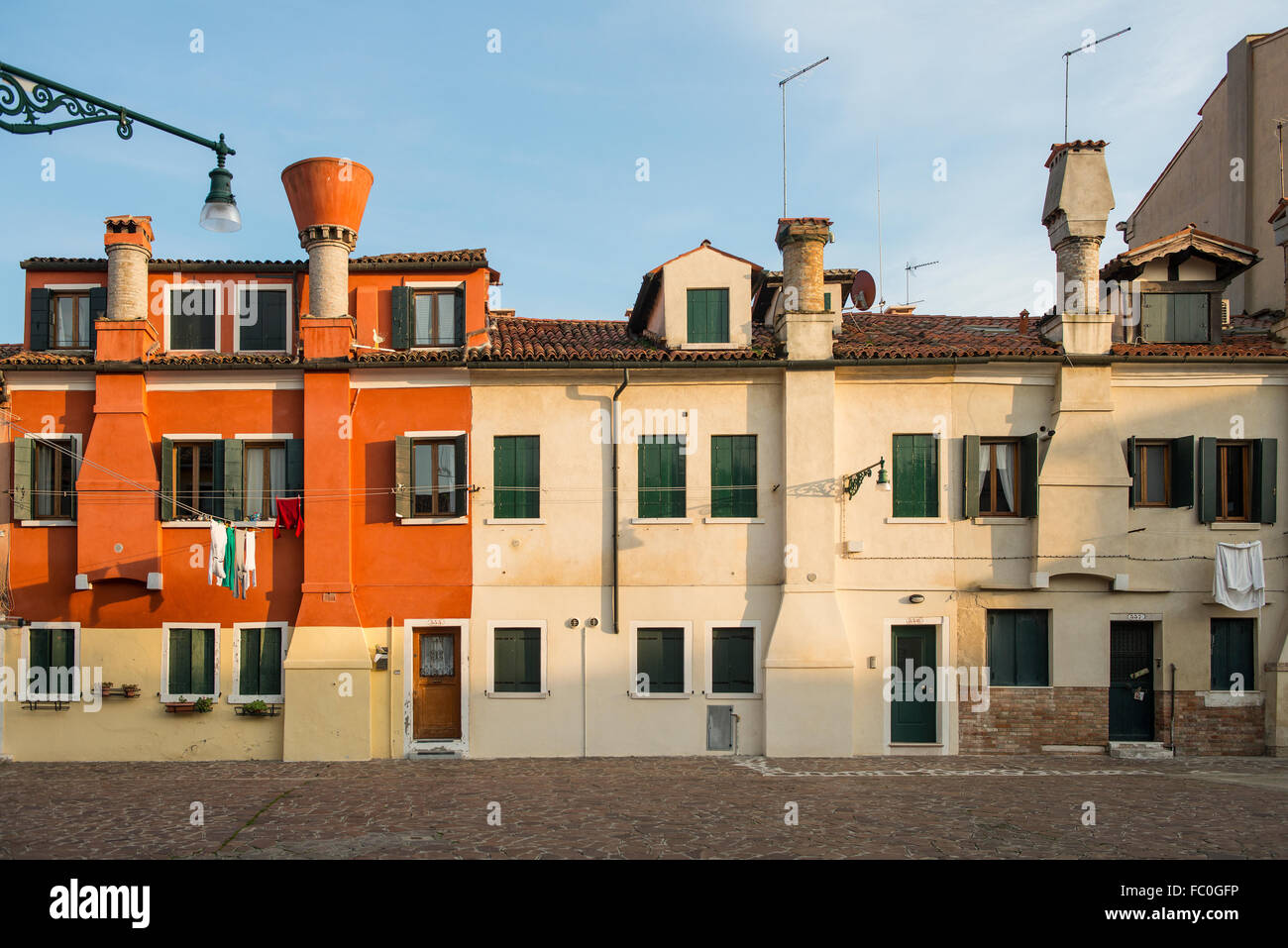 Vue sur les maisons sur l'île de Giudecca à Venise Banque D'Images