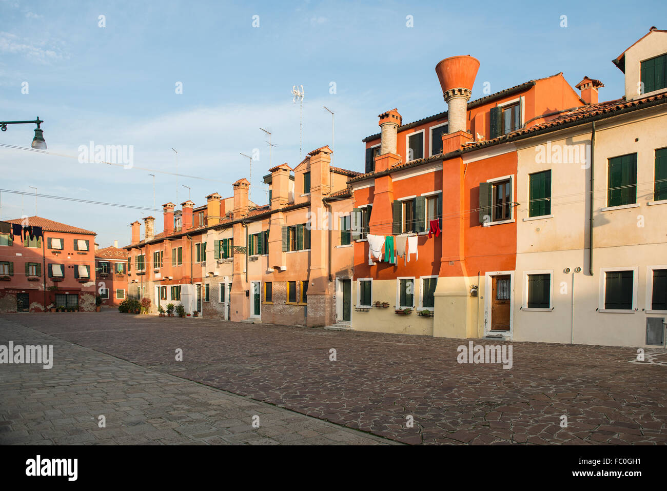 Vue sur les maisons sur l'île de Giudecca à Venise Banque D'Images