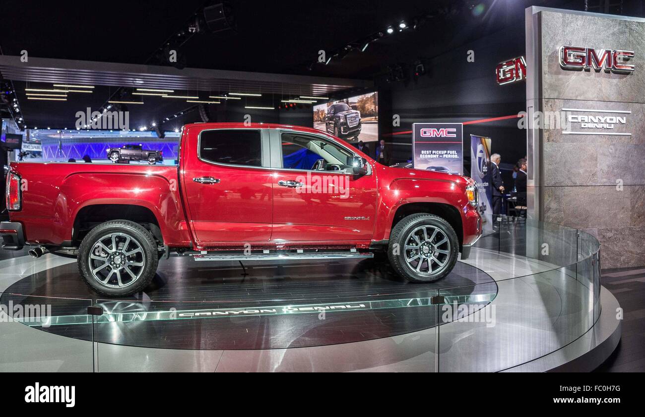 11 janvier 2016 - Detroit, MI, États-Unis - UN Denali de GMC Canyon est forte au nord-américain de Detroit Auto Show. (Crédit Image : © Alexis Simpson via Zuma sur le fil) Banque D'Images