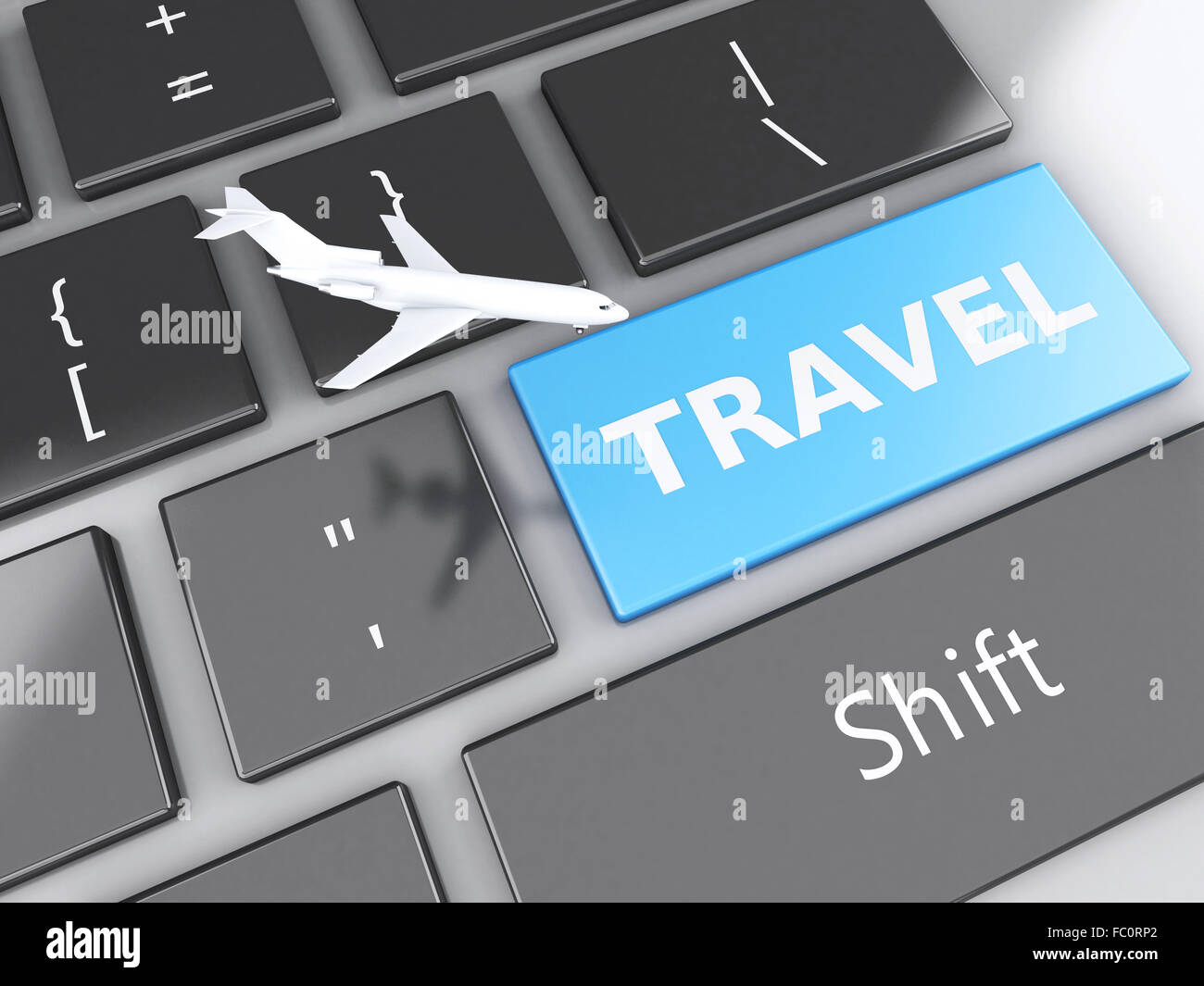Billet d'avion et sur le clavier de l'ordinateur. C Voyage Banque D'Images