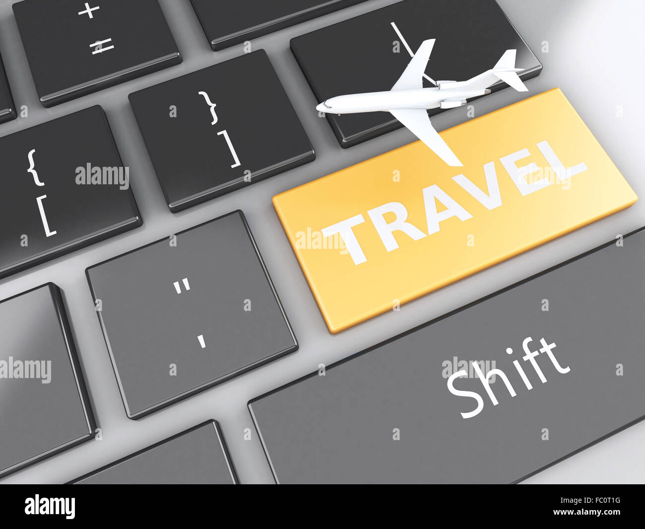 Billet d'avion et sur le clavier de l'ordinateur. C Voyage Banque D'Images