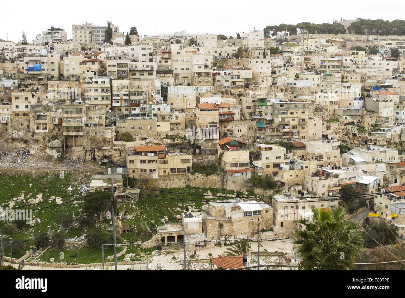 Village de Silwan à Jérusalem. Banque D'Images