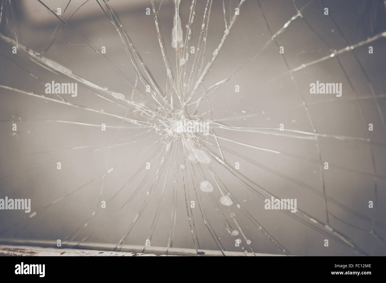 Fenêtre fissuré rétro Banque D'Images